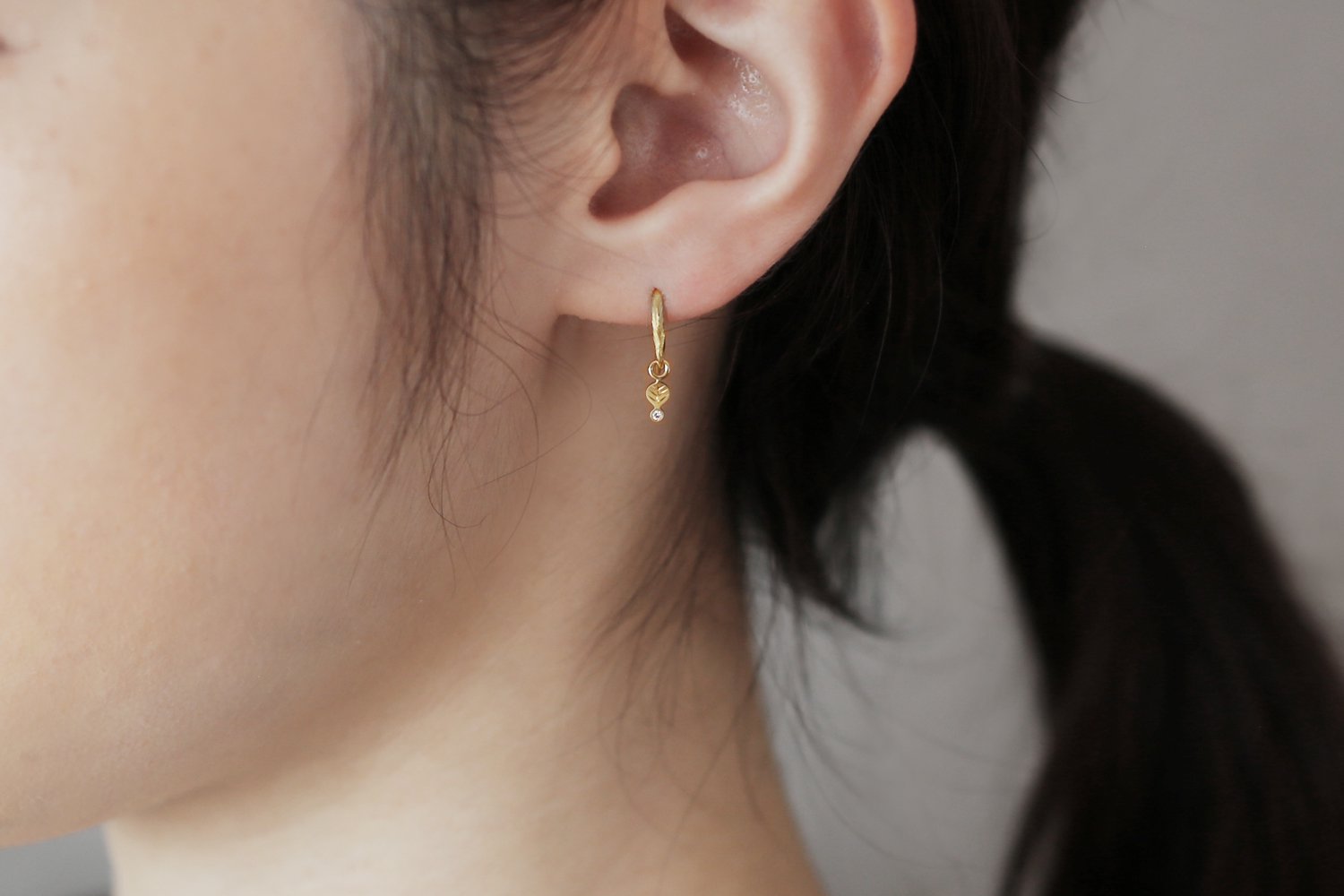 Leaf earrings / K18